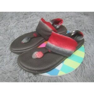 Sandals Womens Size 8 Multicolor Striped Thong Slingback Flat Comfort Shoes